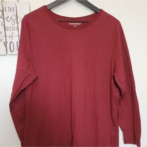 Woman Within Women's Plus Size 18/20 Maroon Long Sleeve Shirt